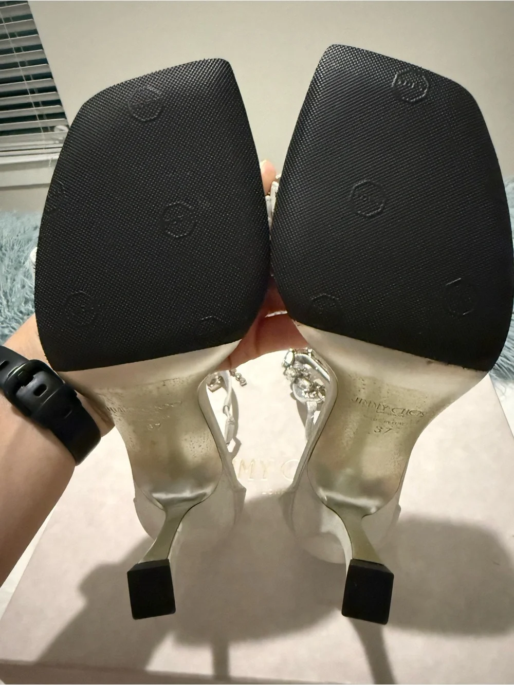 Authentic Jimmy Choo Brand New Verity Heel Silver size 37
